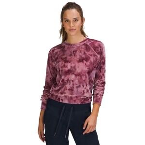 Lululemon Velour Warm Down Crew Cassis Tie Dye Cropped Sweatshirt 12
